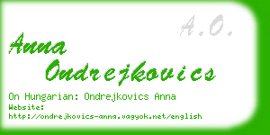 anna ondrejkovics business card